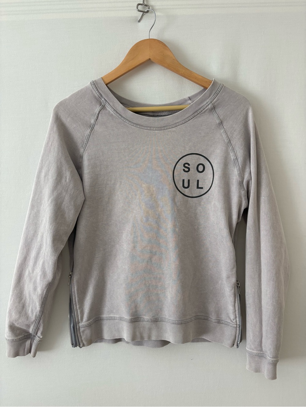 Soul Cycle Crewneck Sweater in Light Gray